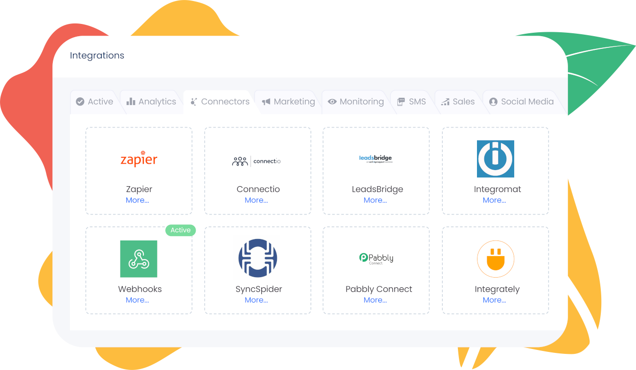 Connector integrations available